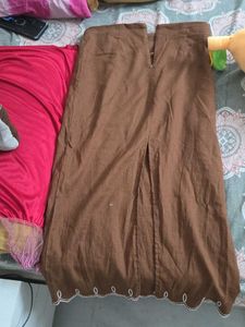 Slit hot Brown BOHO SKIRT