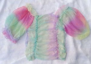 New Multi Colour  Crop Top ( Soft Net)