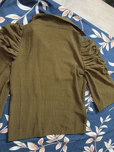 Stylish Embellished Collared Top