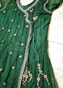 OFFER🔥💚Emerald Green Embellished Ethnic Anarkali