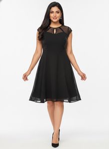 Elegant Black Sequin skater Dress