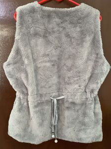 Cozy Grey Faux Fur Vest