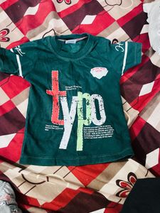 Boys Green Typo T-Shirt &amp; Shorts Set