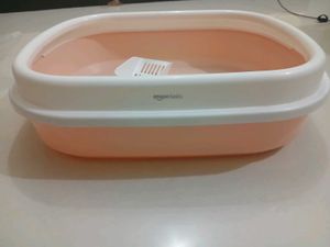 Pink Cat Litter Box with Scoop