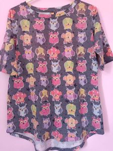 Cute Owl Print T-Shirt