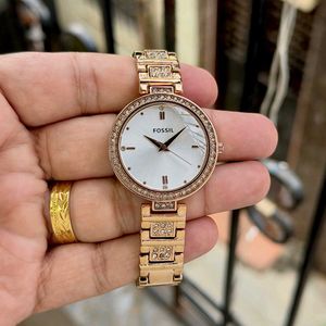 Fossil Watch with Crystal Bezel