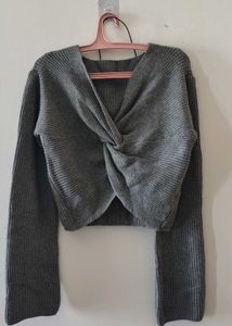 Crop Woollen Sweater Twist