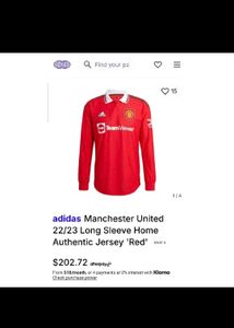 Authentic Adidas Manchester Utd Long Sleeve
