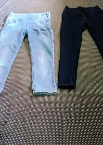Set Of 2 Ladies Jeans Black And Gray