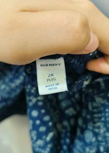 Boho Blue Print Tie-Strap Top