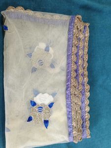 Embroidered Net Dupatta