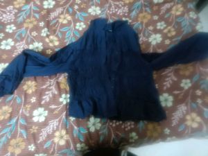 Chic Smocked Navy Blue Top