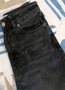 Regular High Waist charcoal Balck Jeans