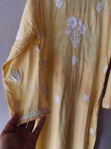Yellow Chikankari Kurta(S)