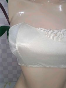 (200)Vintage White Bandeau Top