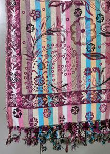 Vibrant Paisley &amp; Stripe Scarf/ Shawl/Stole