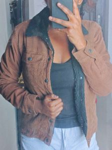 Brown Corduroy Sherpa Lined Jacket