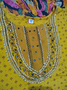 Yellow Embellished Kurta