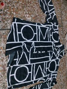 Graphic Print Black Tunic Top