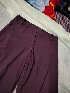 High Waist Branded Brown Pants