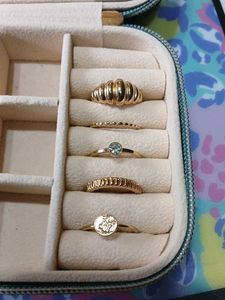 Stackable Gold Tone Rings Set