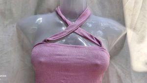 Chic Lavender Halter Neck Crop Top