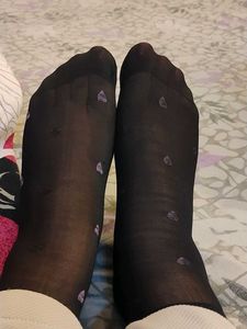 Cute Black Polka Dot Sheer Socks