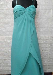 Turquoise spaghetti Strap Gown