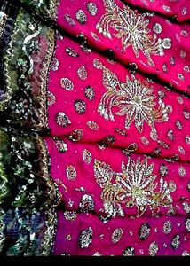 Stunning Embellished Pink Saree