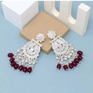 Elegant Silver Tone Dangle Earrings