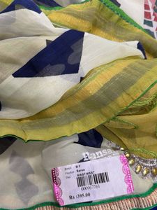 Embroidered Yellow Saree