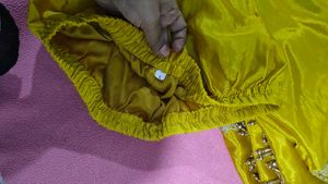 Elegant Yellow Embroidered kurti pyjama set