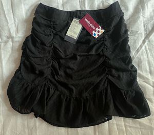 Marie Claire Black Ruched Mini Skirt