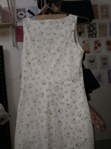 White Floral Net Dress