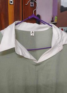 Chic Mint Green &amp; White Layered Top