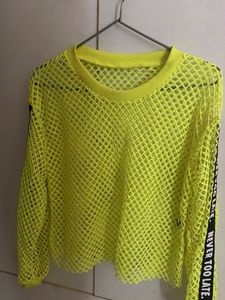 Neon Fishnet Mesh Top