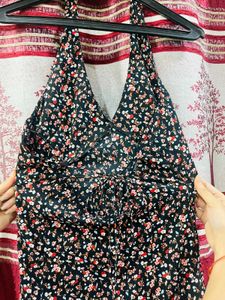 Floral Print Halter Neck Dress