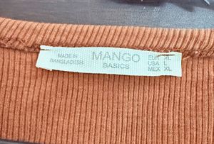 MANGO Ribbed Crop Top