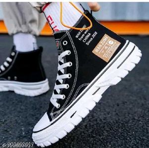 Stylish Black High-Top Sneakers