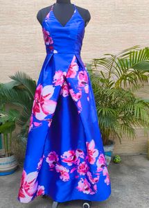 floral halter neck gown