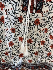Boho Floral Print Tunic Top