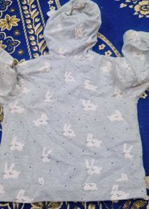Cute Bunny Print Hoodie