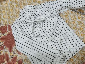 polka dot retro rheme shirt with a cute bow ,