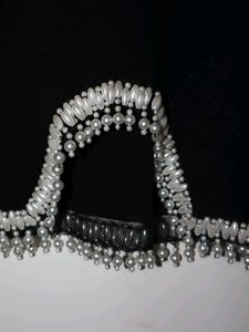 Rare Pearl-beaded Black Skirt