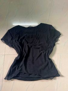 Sheer Black Floral Top