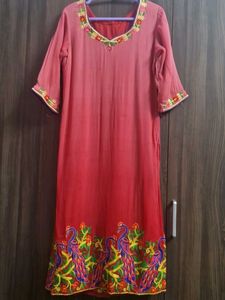 Embroidered Peacock Kurta