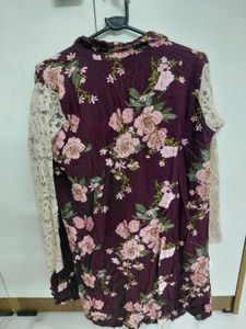 Floral Lace Sleeve Top