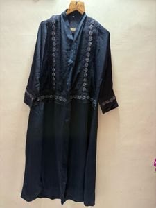 Elegant Black Abaya with Lace