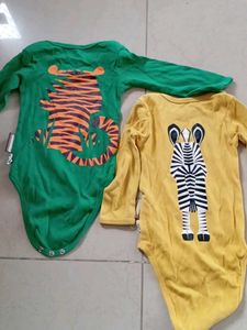 2 Cute Animal Print Bodysuits