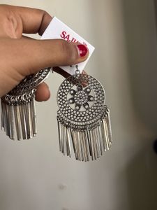 Boho Silver Dangle Earrings